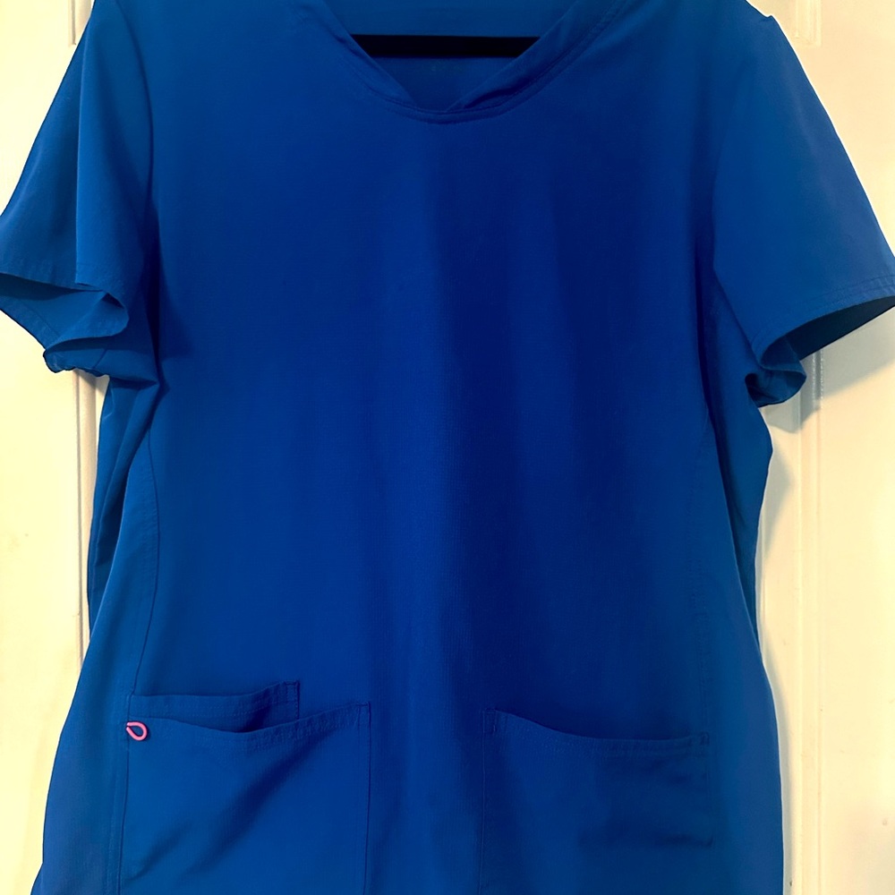 Heart and soul royal blue scrub top xxl
